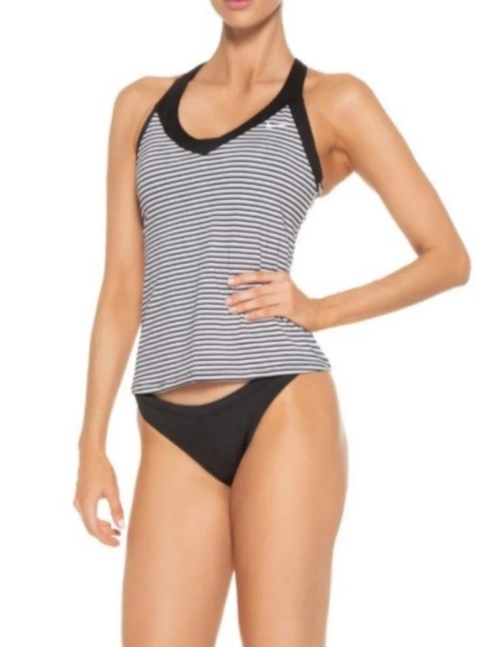 Nike Swim Women's 2pc Tankini Swimsuit Bikini Raspberry Stripes Size M